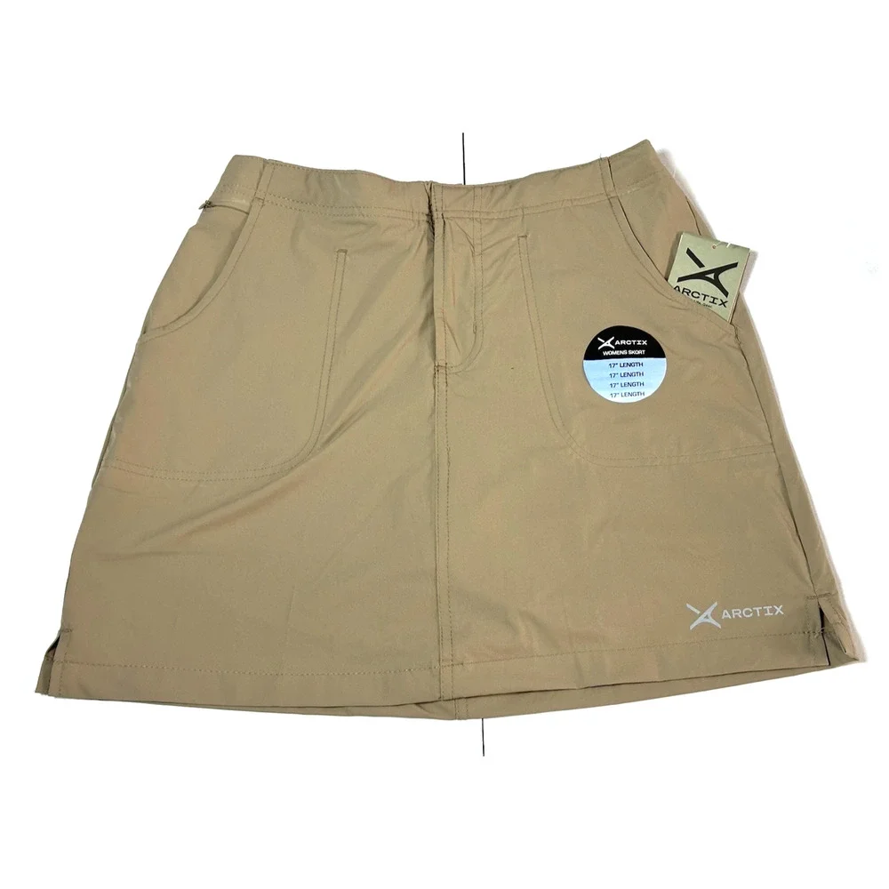 ARCTIX Women's Active Skort Zipped Coin Pocket M (8-10) Tan‎ Beige - Picture 5 of 16